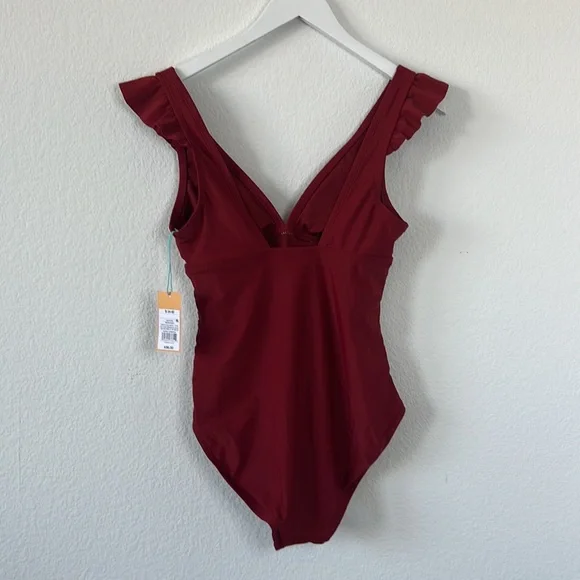 Kona Sol Ruffle Shoulder Bathing Suit - Picture 4 of 8